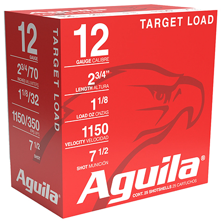 Aguila 1CHB1282 Target Load Competition 12Gauge 2.75" 1 1/8oz 7.5Shot 25 Per Box/10 Case