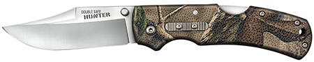 Cold Steel CS23JD Double Safe Hunter 3.50" Folding Plain 8Cr13MoV SS Blade/Camo GFN Handle Includes Pocket Clip