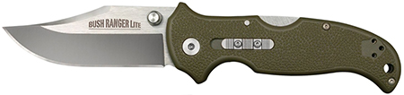 Cold Steel CS21A Bush Ranger Lite 3.50" Folding Clip Point Plain 8Cr13MoV SS Blade/Black GFN Handle Includes Pocket Clip