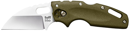 Cold Steel CS20LTG Tuff Lite  2.50" Folding Clip Point Plain AUS-8A SS Blade/OD Green Griv-Ex Handle Includes Pocket Clip