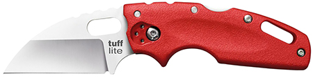 Cold Steel CS20LTR Tuff Lite  2.50" Folding Clip Point Plain AUS-8A SS Blade/Red Griv-Ex Handle Includes Pocket Clip