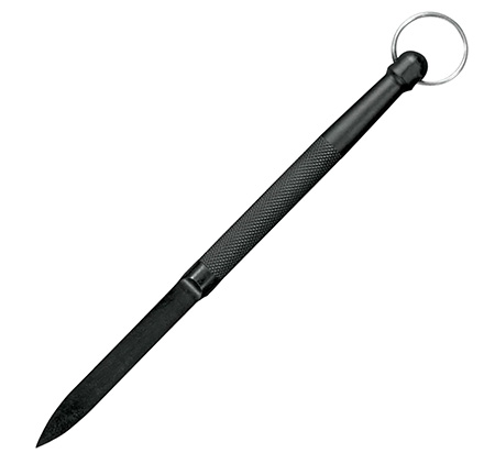 Cold Steel CS92DD Delta Dart  3.38" Fixed Plain Black knurled w/Lanyard Ring Zy-Ex Handle