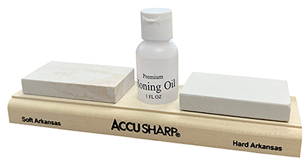 AccuSharp 023C Whetstone Combo Kit Fine, Coarse Natural Arkansas Stone Sharpener Includes Honing Oil