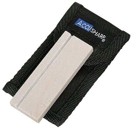 AccuSharp 024C Pocket Stone  Natural Arkansas Stone Sharpener White Includes Belt Carry Pouch