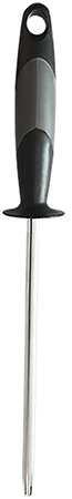 AccuSharp 034C Sharpening Steel  9" Diamond Steel Black Overmolded Rubber Handle Steel