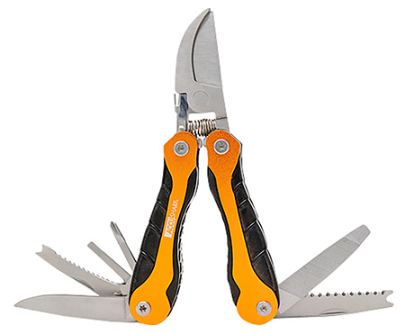 AccuSharp 085C Sportsman's  Black/Orange Folding Plain Blade Includes Nylon Case with Belt Clip