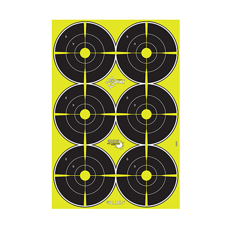EZ-Aim 15355 Splash Reactive  Bullseye Hanging Paper 12" x 18" Black/Yellow Yellow 8 Pack
