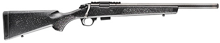 Bergara Rifles BMR004 BMR Carbon Fiber Full Size 22 WMR 5+1/10+1 20" Matte Blued Carbon Fiber/Steel Threaded Barrel  &  Drilled  &  Tapped Steel Receiver, Fixed Black/Gray Speckled Synthetic Stock