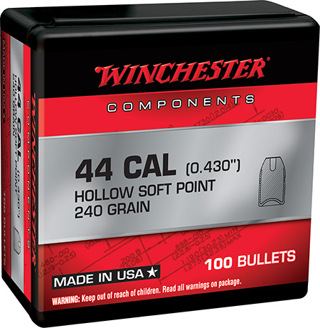 Winchester Ammo WB44SP240X Centerfire Handgun Reloading 44Special 240gr Soft Point 100 Per Box/10 Case