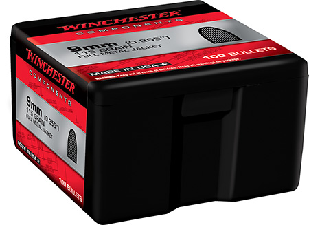 Winchester Ammo WB9FB115X Centerfire Handgun Reloading 9mm 115gr Full Metal Jacket 100 Per Box/10 Case