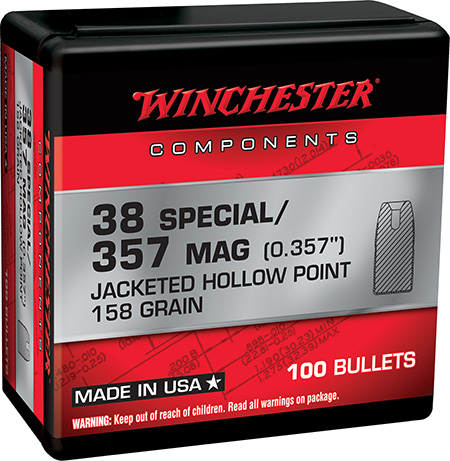 Winchester Ammo WB357H158X Centerfire Handgun Reloading 357Mag 158gr Jacketed Hollow Point 100 Per Box/10 Case