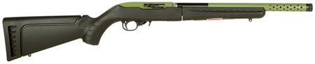 Ruger 21155 10/22 Takedown Lite Sports South Exclusive Full Size 22 LR 10+1 16.12" Green Threaded Barrel, Green Steel Receiver, Black Synthetic Ruger Modular System Stock, Right Hand