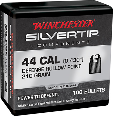 Winchester Ammo WB44ST210X Centerfire Handgun Reloading 44RemMag 210gr Silvertip Hollow Point 100 Per Box/10 Case