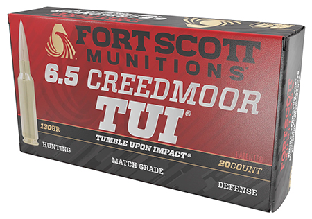 Fort Scott Munitions 65CM130SCV2 Tumble Upon Impact (TUI) Rifle 6.5Creedmoor 130gr Solid Copper Spun 20 Per Box/10 Case