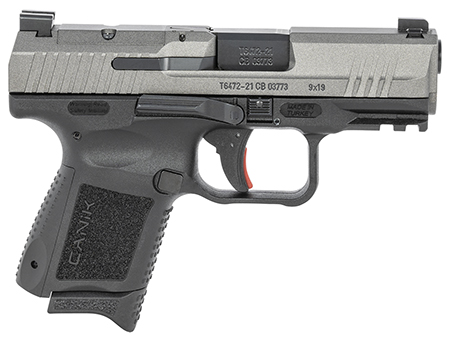 Canik HG6597TN TP9 Elite Subcompact 9mm Luger 3.60" 12+1 Black Tungsten Gray Cerakote Steel Slide Black Interchangeable Backstrap Grip