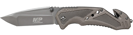 Smith  &  Wesson Knives SWP11GCP M & P Rescue 3.79" Folding Tanto Plain 7Cr15MoV SS Blade Aluminum Handle Includes Pocket Clip
