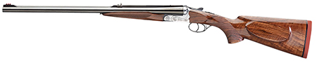 Rizzini USA 7001500 Rhino Express  500 Nitro Express 2rd 26" Gloss Blued 26" Chrome-Lined Barrel Coin Anodized Silver Engraved Steel Oiled Turkish Walnut Ambidextrous Hand
