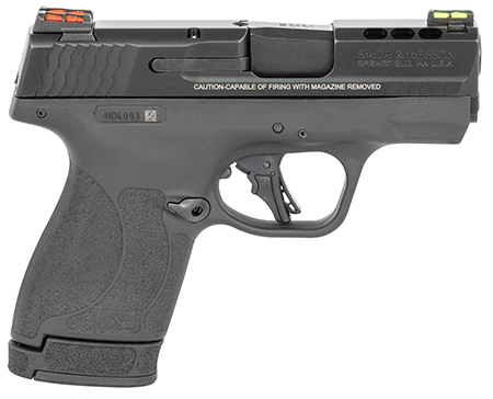 Smith  &  Wesson 13254 M & P Performance Center Shield Plus 9mm Luger 3.10" Ported Barrel 10+1 Or 13+1, Black Polymer Frame, Ported Armornite Slide, Fiber Optics Sights, Manual Safety