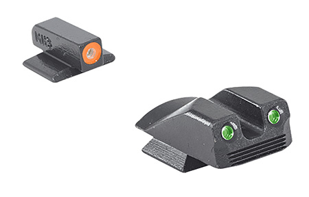 Meprolight USA 412293131 Hyper-Bright  Green Tritium Orange/Front Sight-Green Tritium, Black Frame Kimber 1911 Micro