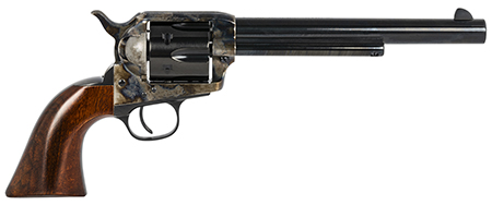 Taylors  &  Company 550911 1873 Cattleman SAO 38-40 Win Caliber with 7.50" Blued Finish Barrel, 6rd Capacity Blued Finish Cylinder, Color Case Hardened Finish Steel Frame  &  Walnut Navy Size Grip