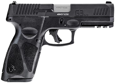 Taurus 1G3B941 G3  Full Size Frame 9mm Luger 15+1/17+1 4" Matte Stainless Steel Barrel, Matte Black Tenifer Serrated Steel Slide, Black Polymer Frame w/Picatinny Rail, Black Polymer Grip, Right Hand