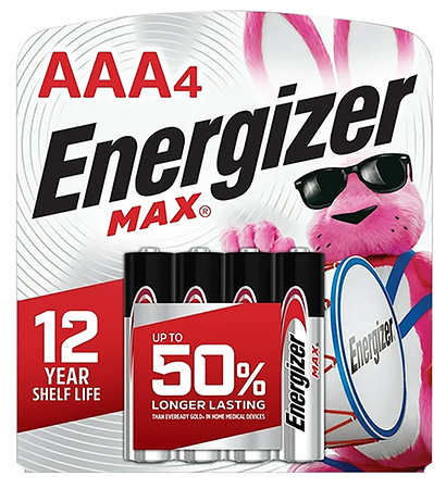 Energizer E92BP4 AAA Max Black/Silver 1.5V Alkaline Qty (4) Single Pack