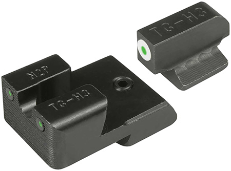 TruGlo TGTG231N4W Tritium Pro  Green Tritium Front  &  Rear/ Black Nitride Fortress Frame, Fits 1911 3" Officer  &  4.25", Front Sight Dovetail/Rear Sight Dovetail Mount