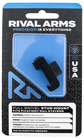 Rival Arms RA-RA92M2B Full Swivel Stud Mount  Black Anodized 6061-T6 Aluminum compatible with Picatinny Rail (Swivel Not Included)