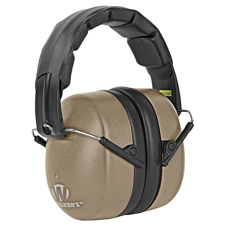 Walker's GWPEXFM3FDE Extra Range Passive Muff 30 dB Folding Flat Dark Earth/Black Polymer