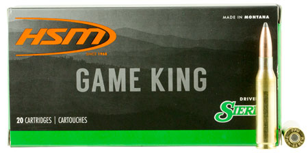 HSM 7MM088N Game King  7mm-08 Rem 150 gr Sierra GameKing Spitzer Boat Tail 20 Per Box/ 25 Case