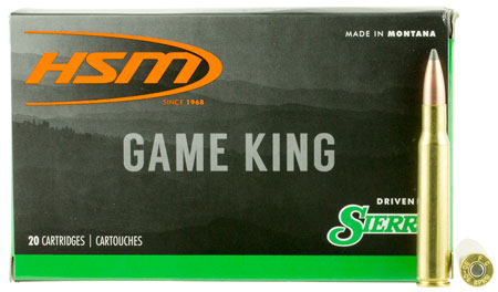HSM 300640N Game King  30-06 Springfield 165 gr Sierra GameKing Spitzer Boat Tail 20 Per Box/ 20 Case