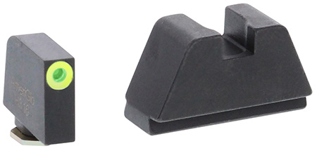 AmeriGlo GL681 Optic Compatible Sight Set for Glock  2XL Tall Green Tritium LumiGreen Outline Front Sight-Black Rear Sight
