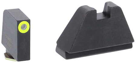 AmeriGlo GL682 Optic Compatible Sight Set for Glock  5XL Tall Green Tritium LumiGreen Outline Front Sight-Black Rear Sight