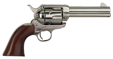 Cimarron PPP357N Pistolero  38 Special/357 Mag 6 Shot, 4.75" Nickel-Plated Steel Barrel, Cylinder  &  Frame, Wide Front Sight, Smooth Walnut Grip
