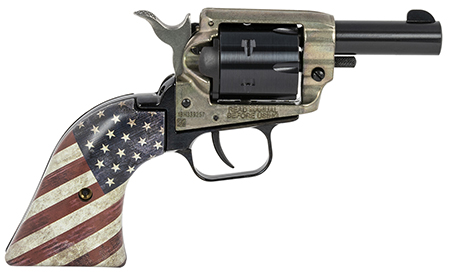 Heritage Mfg BK22CH2USFLAG Barkeep  22 LR 6 Shot 2.67" Black Oxide Steel Barrel  &  Cylinder, Simulated Case Hardened Zinc Alloy Frame, US Flag Polymer Grips