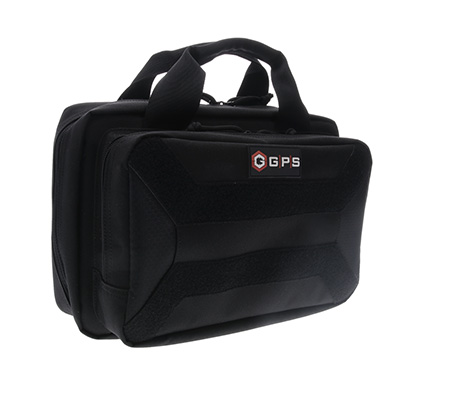 GPS Bags PC15 Pistol Case  Black 600D Polyester with Mag Storage, Lockable Zippers  &  Cushioned Compartment Holds 1 Handgun