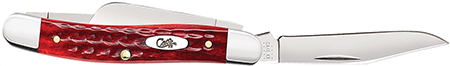 Case 00786 Stockman  Medium 2.57"/1.88"/1.71" Folding Clip/Sheepsfoot/Spey Plain Mirror Polished Tru-Sharp SS Blade/Corn Cob Jigged Old Red Bone Handle