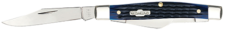 Case 02806 Stockman  Medium 2.42"/1.58"/1.57" Folding Clip/Sheepsfoot/Pen Plain Mirror Polished Tru-Sharp SS Blade/Rogers Corn Cob Jigged Blue Bone Handle