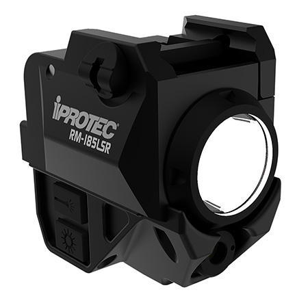 iProtec IPRSPS0003 RM185LSR Rail-Mount Firearm Light with Red Laser  Black 185 Lumen White Light