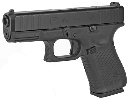 Glock  G19 Gen5 MOS 9mm Luger 4.02" 15+1 Black Black nDLC Steel with Front Serrations  &  MOS Cuts Slide Black Interchangeable Backstrap Grip Fixed Sights