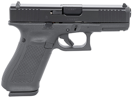 Glock UA455S203 G45  9mm Luger 17+1 4.02" GMB Barrel, Black nDLC Serrated Slide, Black Polymer Frame w/Accessory Rail, Black Textured w/Interchangeable Backstrap Grip, Ambidextrous