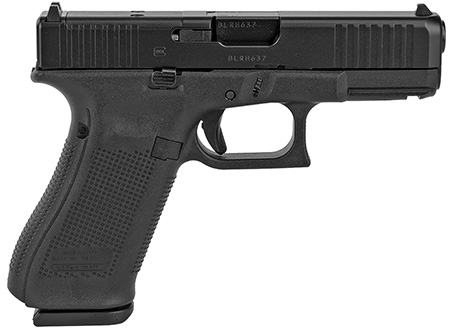 Glock  G45 Compact Crossover 9mm Luger 4.02" 17+1 Black Black nDLC Steel with Front Serrations  &  MOS Cuts Black Rough Texture Interchangeable Backstraps Grip Fixed Sights