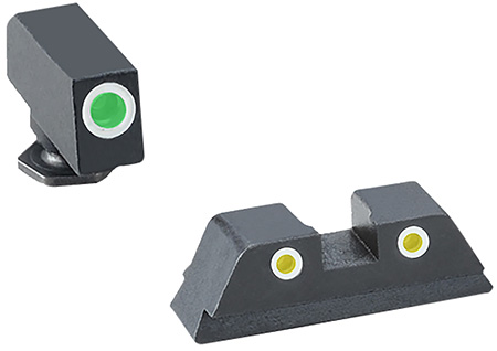 TruGlo TG231G1AW Tritium Pro  White Outline Tritium Front/Green Tritium Rear/Black Nitride Fortress Frame,Compatible w/Glock 42/43/43X/48 Except MOS, Front Post/Rear Dovetail Mount