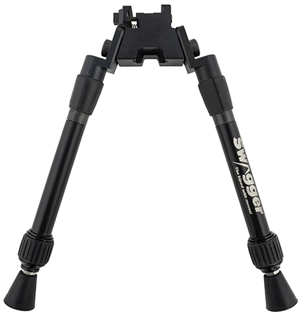 Swagger SWAGBPSEA12 Sea12 Extreme Angle Bipod with Black Finish, Picatinny Attachment  &  9-12" Vertical Adjustment