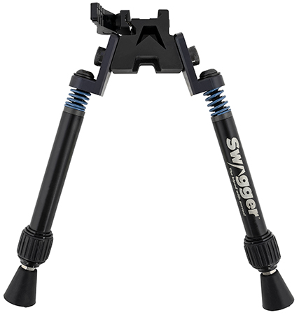 Swagger SWAGBPSFR10 SFR10 Flex to Rigid QD Bipod with Black Finish, Picatinny Attachment  &  6-10.50" Vertical Adjustment