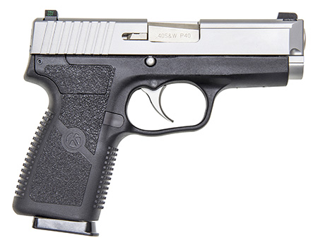Kahr Arms KP4043NA P  40 S&W Caliber with 3.60" Barrel, 7+1 Capacity, Black Finish Frame, Serrated Matte Stainless Steel Slide, Textured Polymer Grip  &  TruGlo Night Sights