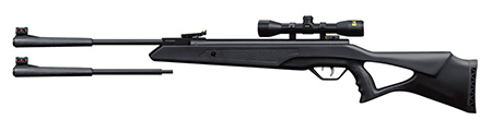 Beeman 10611 Longhorn II Combo Spring Piston 22 1rd Shot Black Black Receiver Black Fixed Thumbhole with Pistol Grip Stock Scope 4x32mm