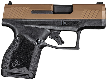 Taurus 1GX4M93E GX4 Micro-Compact 9mm Luger Caliber with 3.06" Barrel, 11+1 Capacity, Black Finish Frame, Serrated Coyote Cerakote Steel Slide  &   Interchangeable Backstrap Grip Includes 2 Mags
