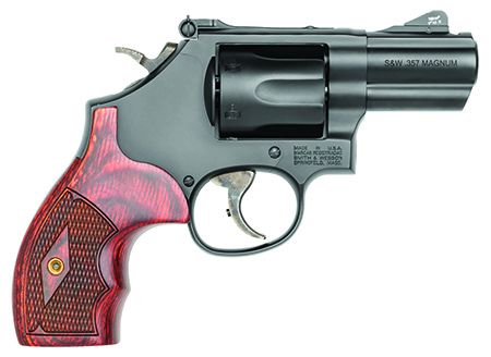Smith  &  Wesson 13323 Model 19 Performance Center Carry Comp 357 Mag or 38 S&W Spl +P Blued Carbon Steel 2.50" PowerPort  Barrel, 6rd Cylinder  &  K-Frame, Tritium Front Night Sight, Custom Wood Grip