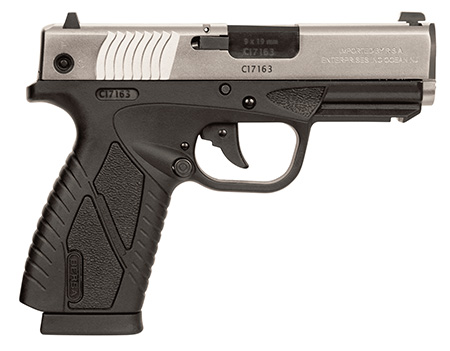 Bersa BP9DTCC BPCC  Sub-Compact Frame 9mm Luger 8+1 3.30" Black Steel Barrel, Nickel Cerakote Serrated Steel Slide, Matte Black Polymer Frame w/Picatinny Rail